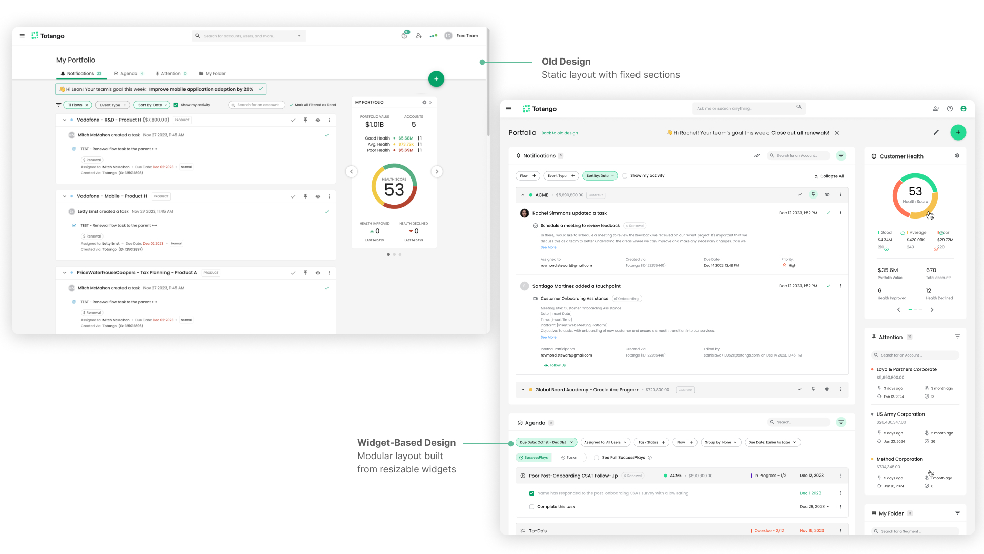 Design direction — deconstructing My Portfolio into widget-based components