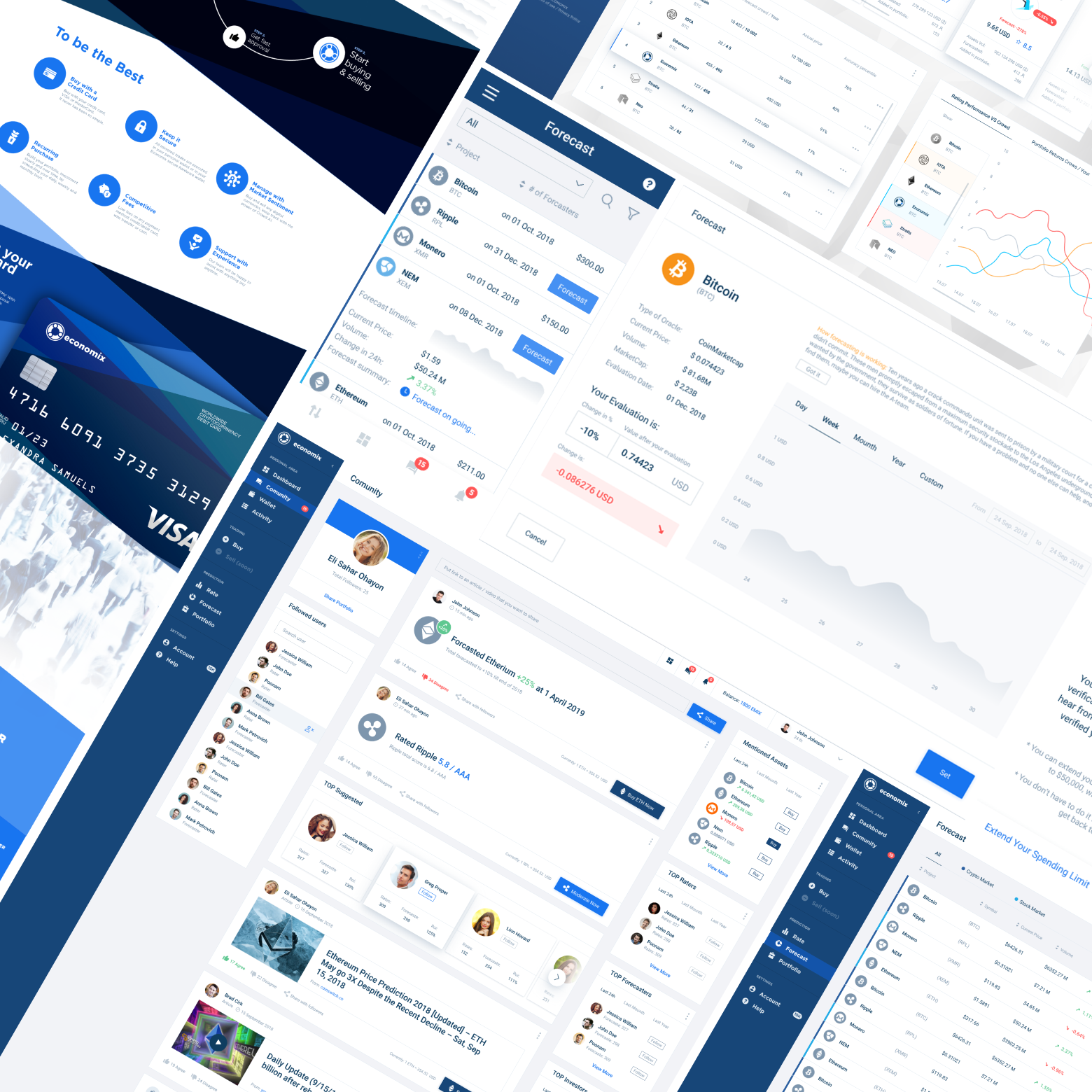 Economix crowdsourced crypto rating and forecasting platform UI