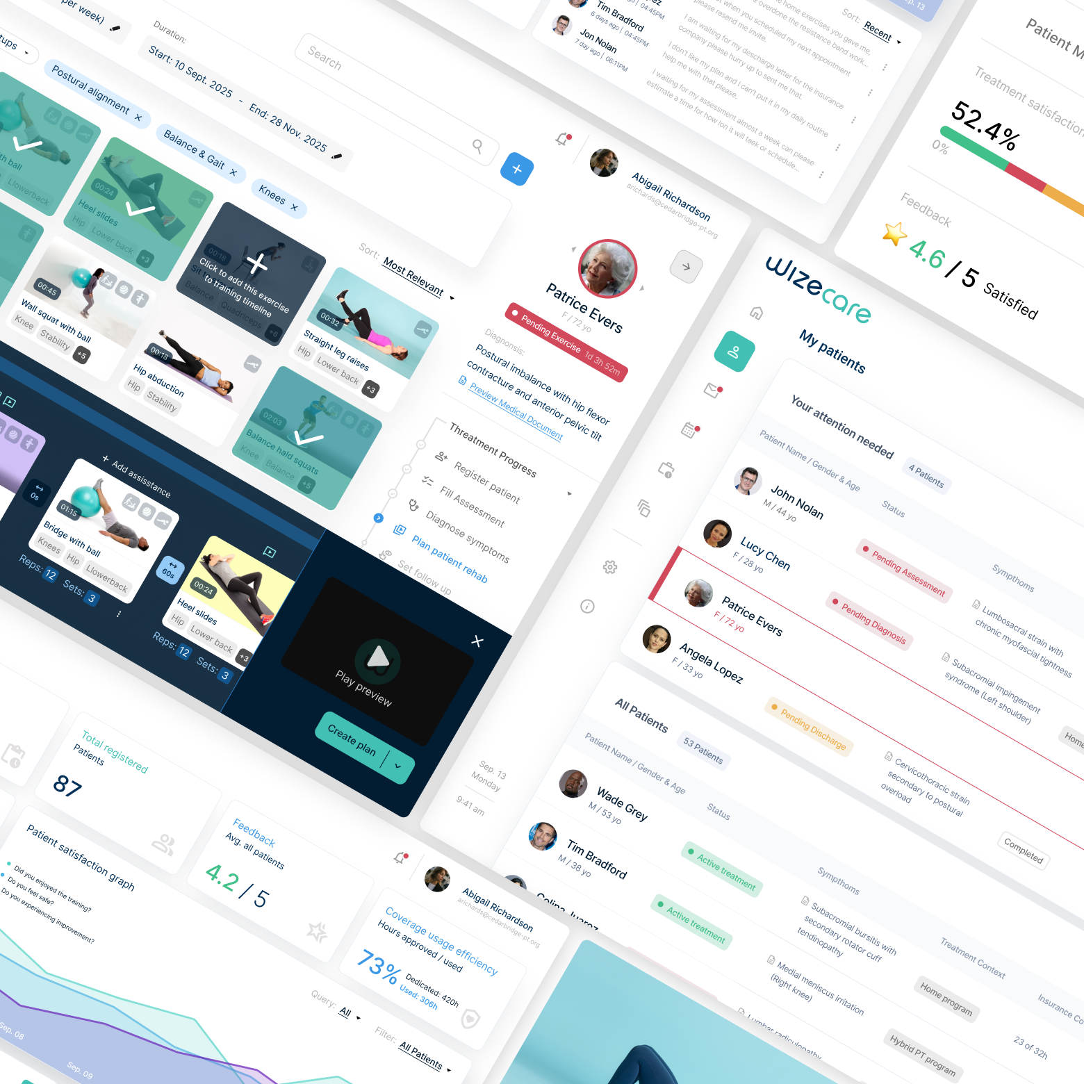Wizecare dashboard UI
